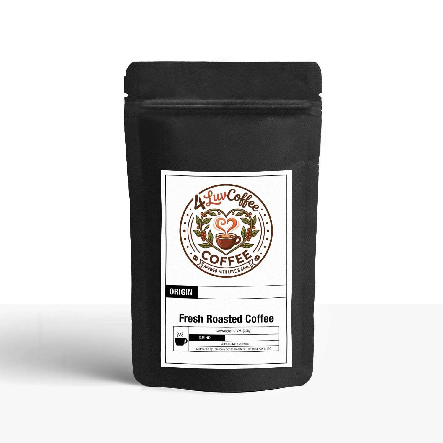 French Roast dark roast coffee beans with shiny oil sheen, African blend, bold rich flavor